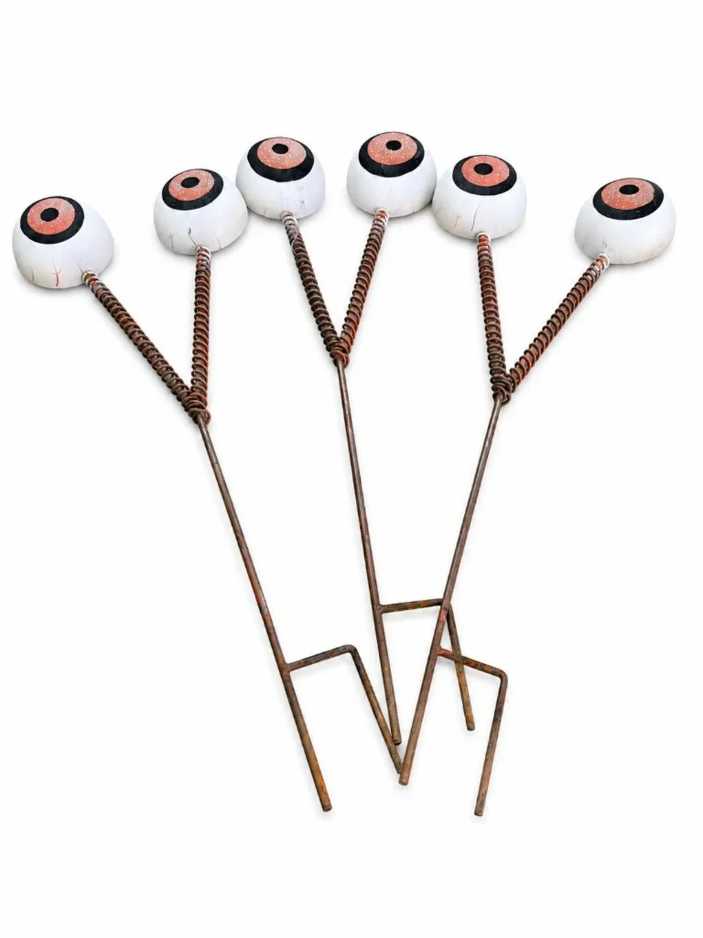 Halloween Metal Eyeball Yard Stakes Set of 3 | Spooky Garden & Lawn Decor | 25